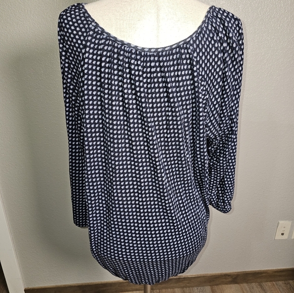 Michael Kors 100% Viscose Casual Scoop Neck Blouse Print top Micro Paisley XL - Picture 6 of 11